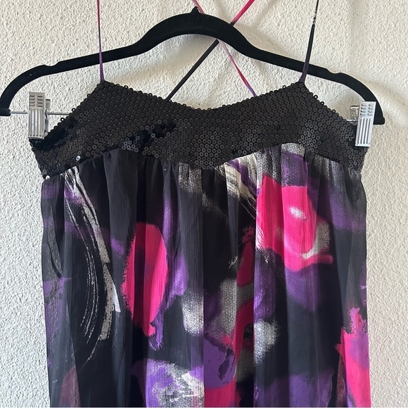 Rampage Women’s Dress Sz 7 Babydoll Black Purple Pink Sequins Party Date Wedding - Picture 3 of 13